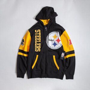 NFL Pittsburg Steelers Color lock Full Zip Hoodie Officially Licensed Large